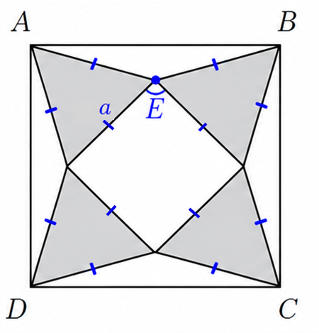 Diagram showing point E and angle AEB