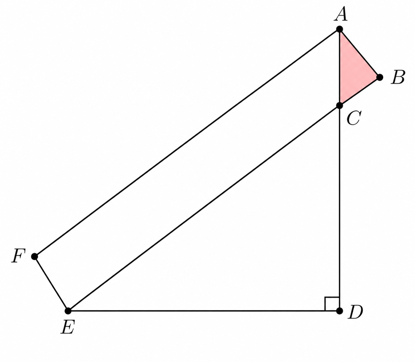 Rectangle ABEF with triangle ABC
