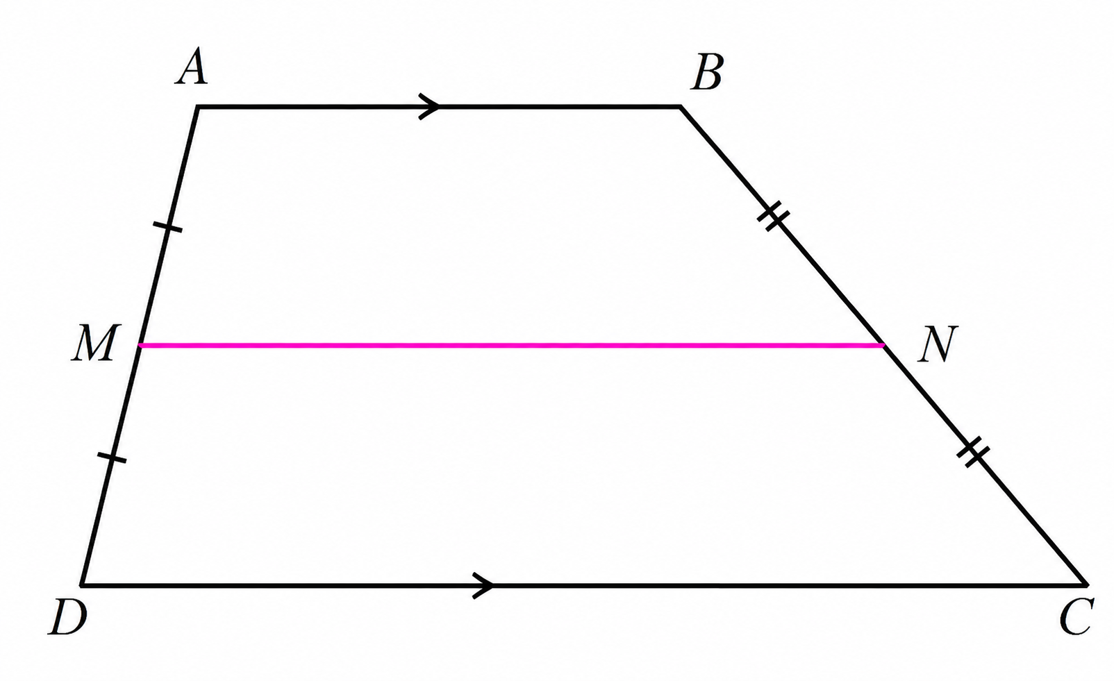 Midsegment MN of trapezoid ABCD
