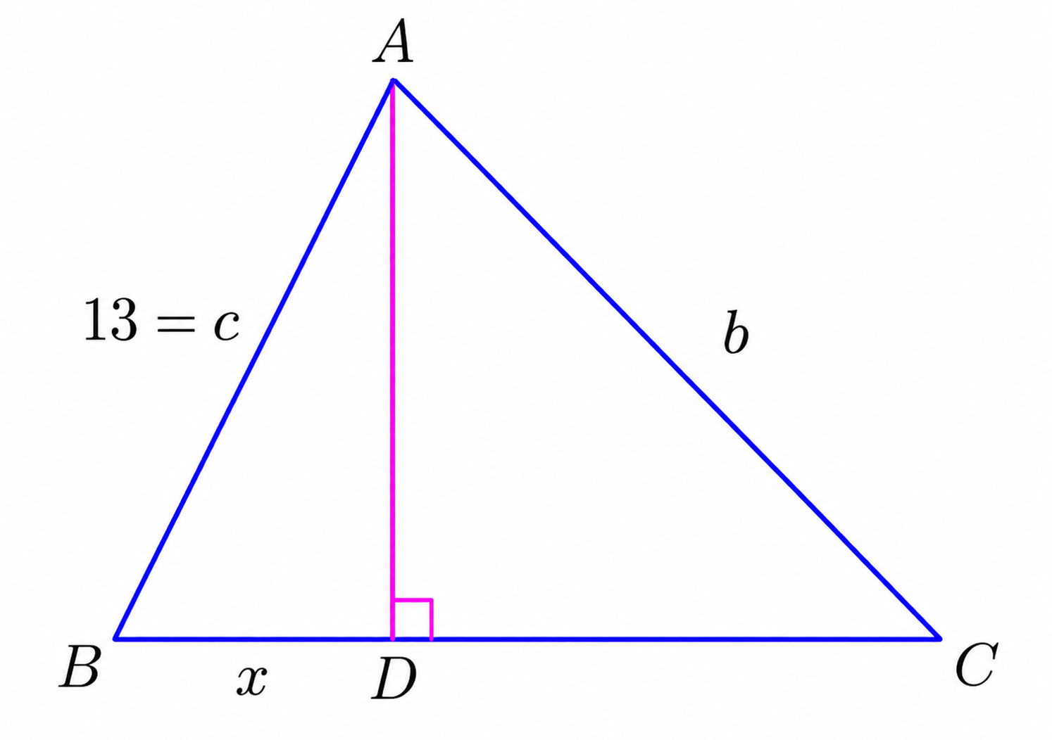Triangle with integer side lengths and an altitude to BC