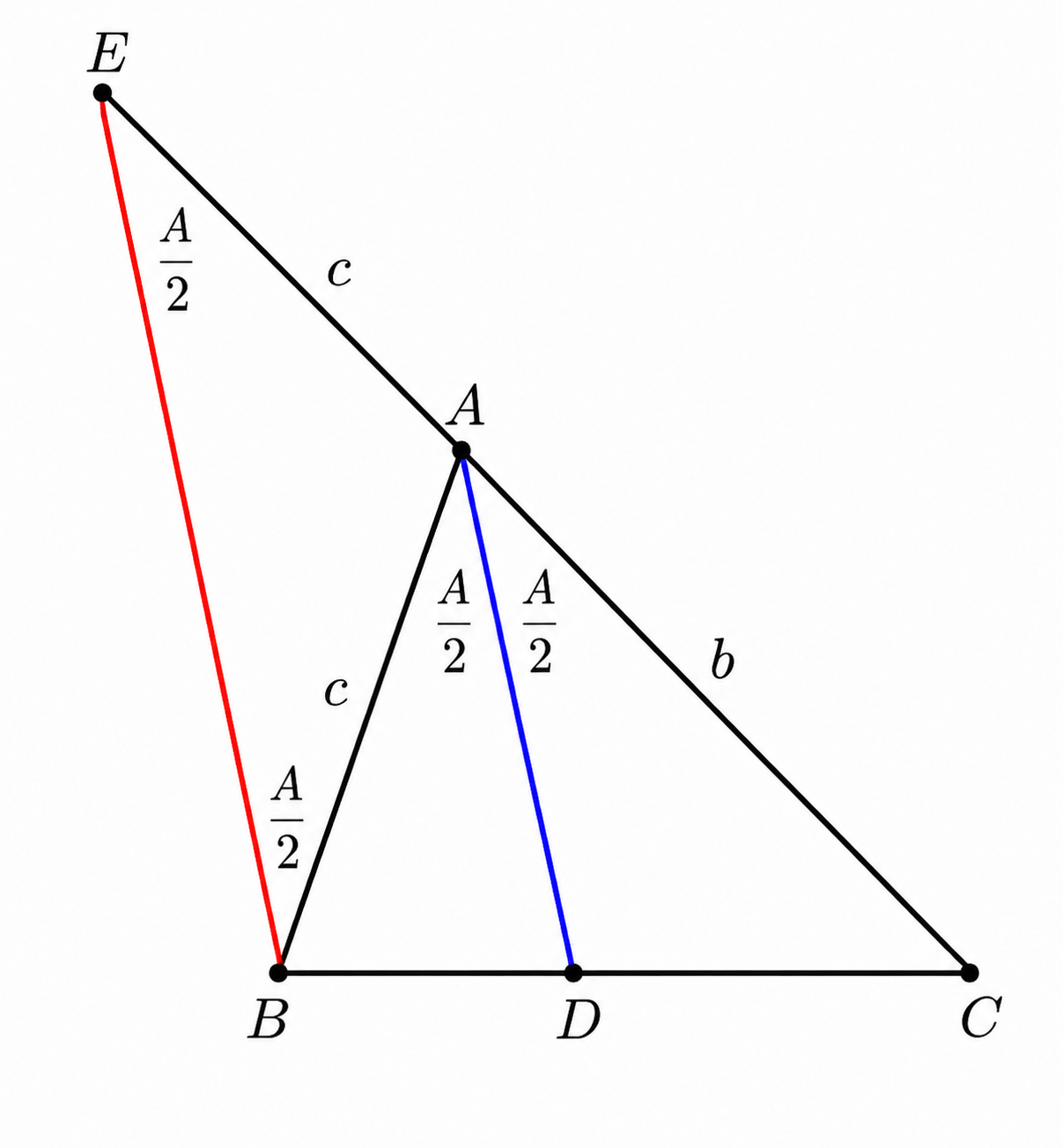 Angle Bisector Theorem construction with parallel line
